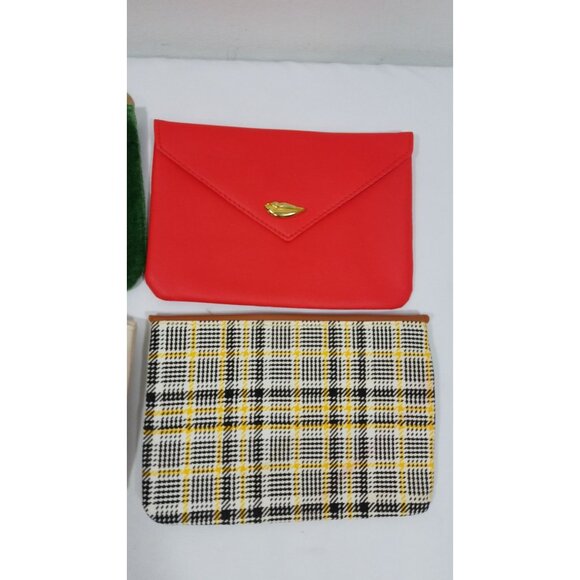 Set Of 4 Ipsy Pouches Mixed Designs & Colors Faux Leather Velvet Material - Picture 4 of 10